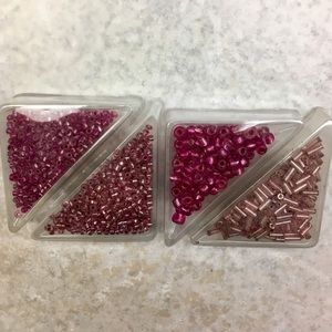 Light Pink Bead Set Round Tube Rose Pack